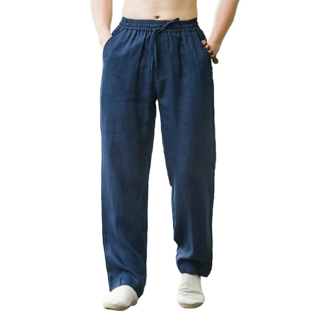 Men's Beach Pants Joggers Streetwear Cotton Linen Sweatpants Casual Pants Hawaiian Vacation Loose Summer Long - PratSN