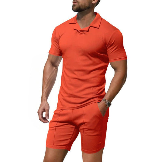 Men's British Berk Shirt Short - sleeved Shorts Casual Slim Fit Sports Quick - drying Outfit - PratSN