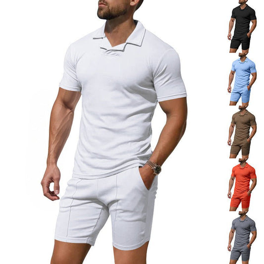 Men's British Berk Shirt Short - sleeved Shorts Casual Slim Fit Sports Quick - drying Outfit - PratSN