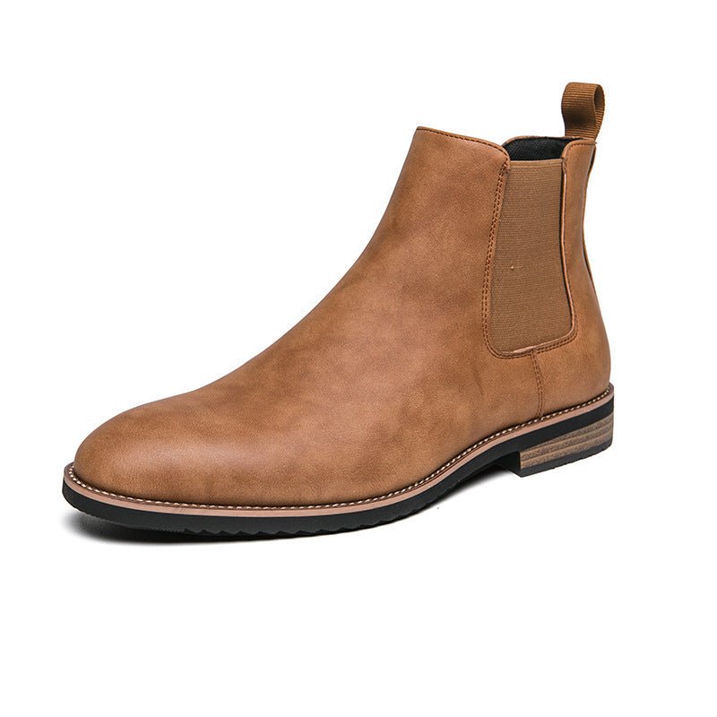 Men's British Pointed Chelsea Boots High - top Pointed Leather Shoes - PratSN