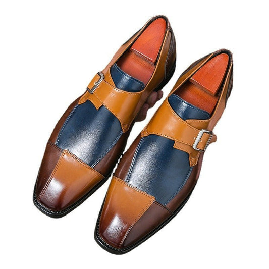 Men's British Style Assorted Colors Retro Buckle Casual Leather Shoes - PratSN