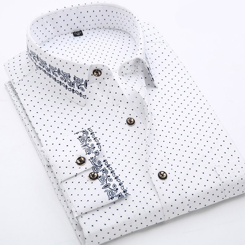 Men's Business Casual Shirt In Cotton Long Sleeve - PratSN