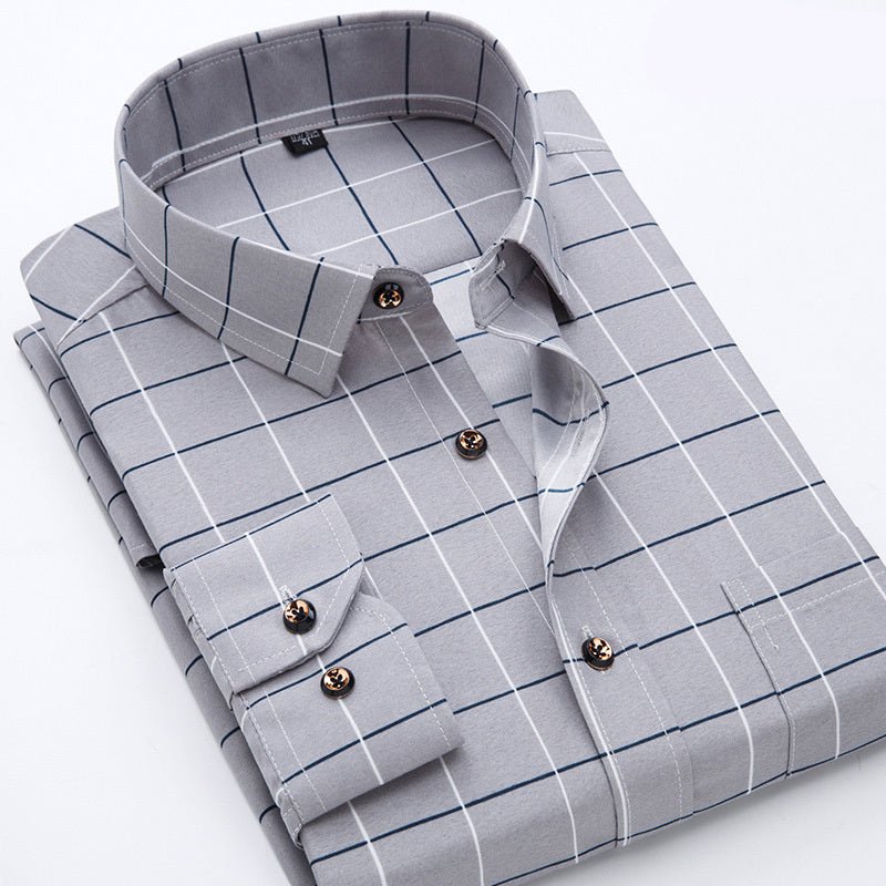 Men's Business Casual Shirt In Cotton Long Sleeve - PratSN