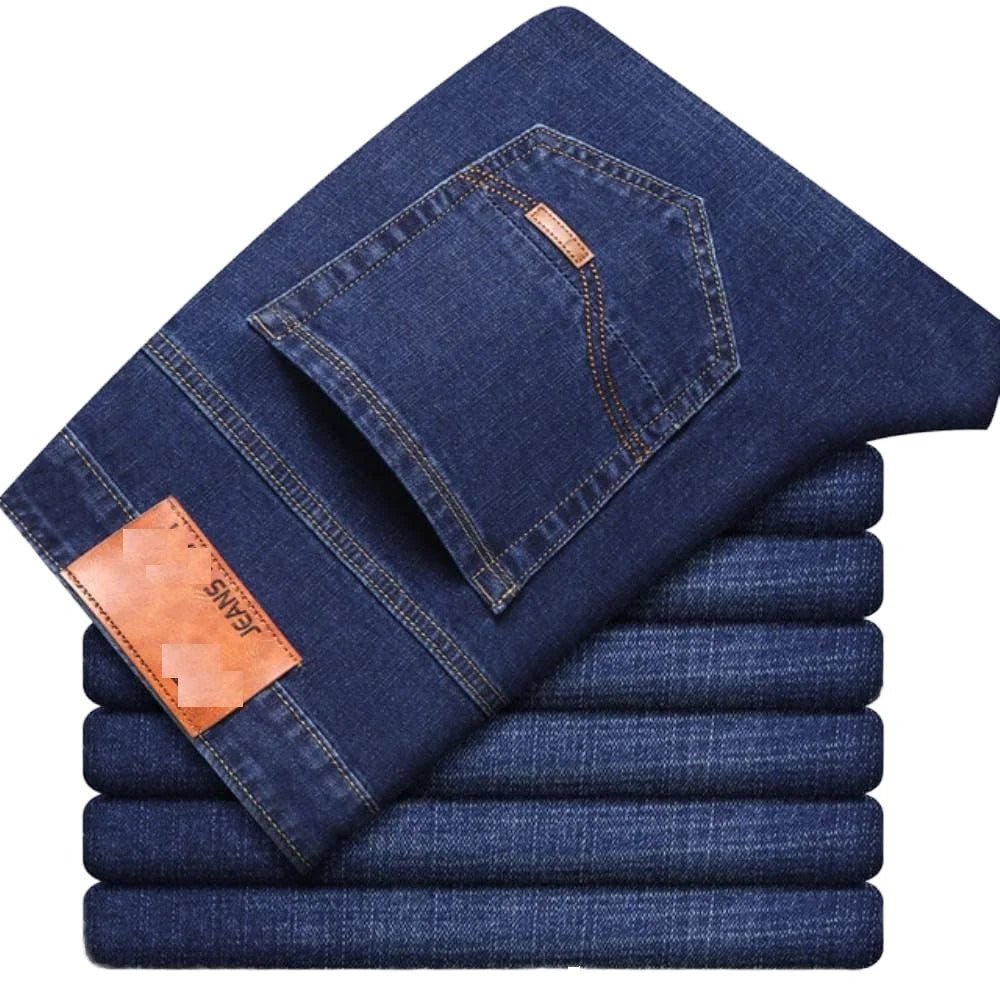 Men's Business Casual Work XL Plus Printed Pants Mid Pocket Solid Knitted Softener Colored Pattern Washed Logo Jeans - PratSN