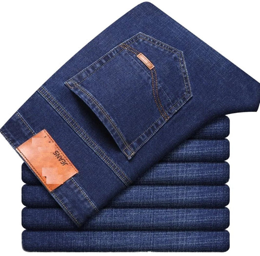 Men's Business Casual Work XL Plus Printed Pants Mid Pocket Solid Knitted Softener Colored Pattern Washed Logo Jeans - PratSN