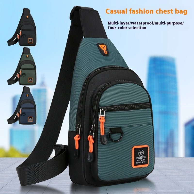 Men's Business Chest Bag Multi - layer One Shoulder Crossbody Bag - PratSN