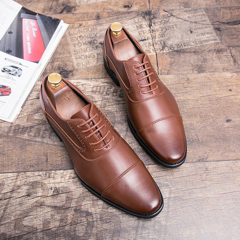 Men's Business Dress Retro Oxford Leather Shoes - PratSN