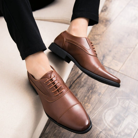 Men's Business Dress Retro Oxford Leather Shoes - PratSN