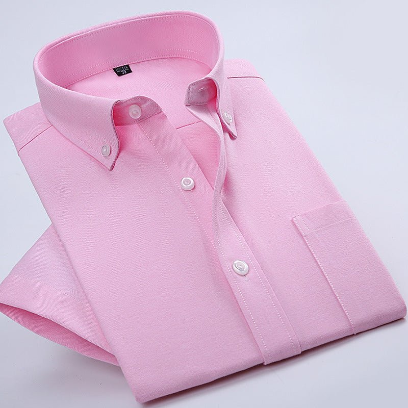 Men's Business Short - Sleeved Shirt Non - Iron Anti - Wrinkle Button Short - Sleeved Shirt - PratSN