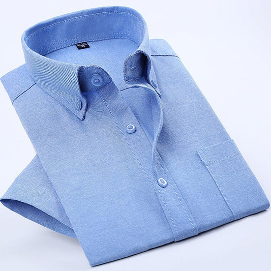 Men's Business Short - Sleeved Shirt Non - Iron Anti - Wrinkle Button Short - Sleeved Shirt - PratSN