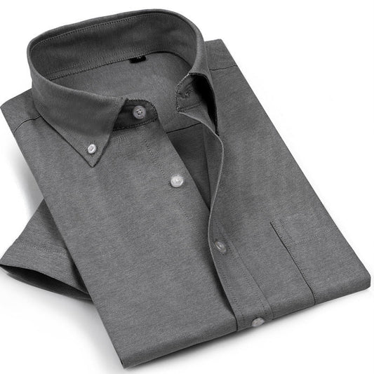 Men's Business Short - Sleeved Shirt Non - Iron Anti - Wrinkle Button Short - Sleeved Shirt - PratSN