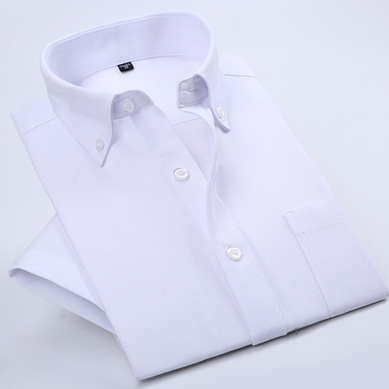 Men's Business Short - Sleeved Shirt Non - Iron Anti - Wrinkle Button Short - Sleeved Shirt - PratSN