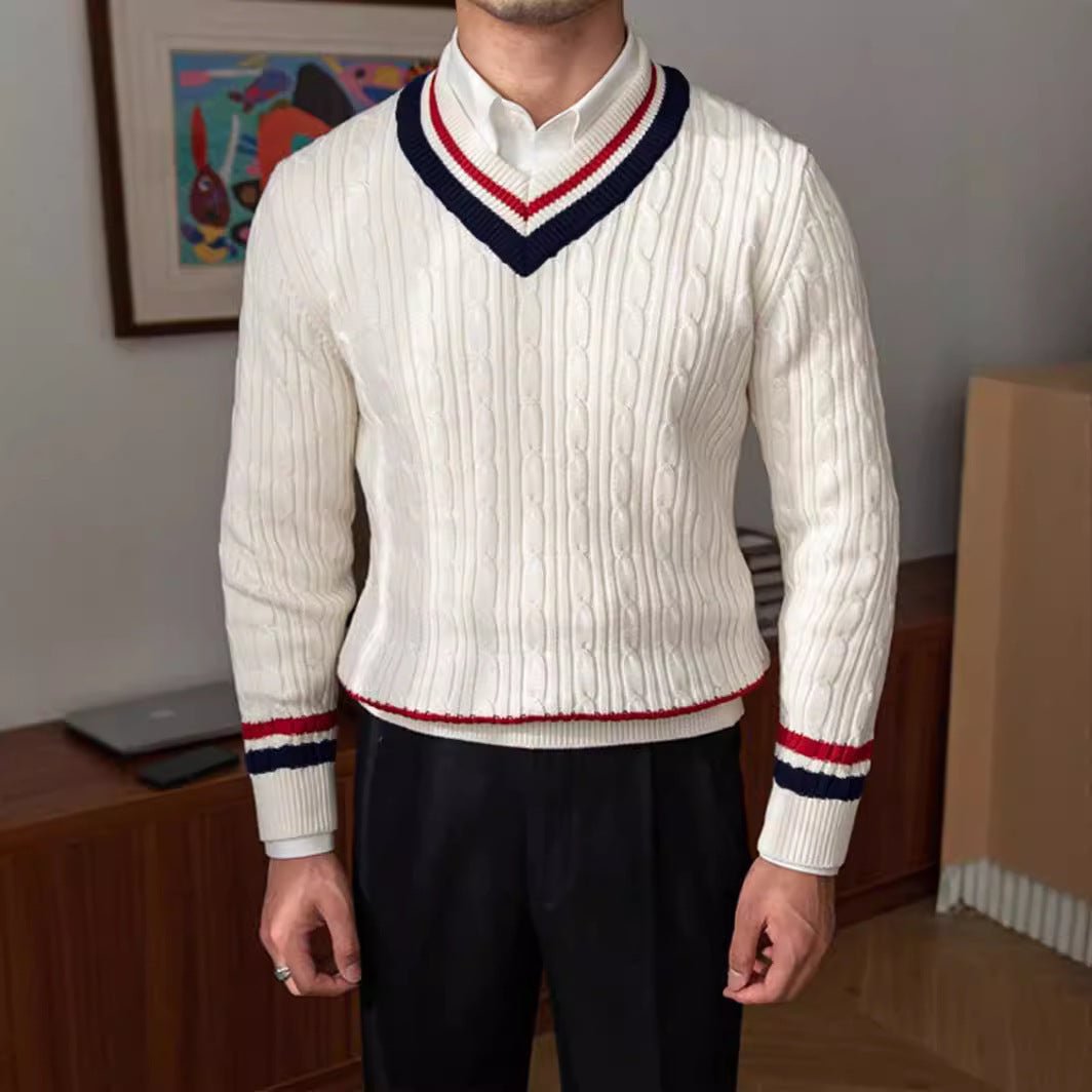 Men's Cardigan V - neck Sweater - PratSN