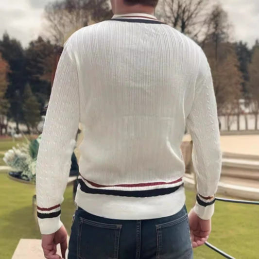 Men's Cardigan V - neck Sweater - PratSN