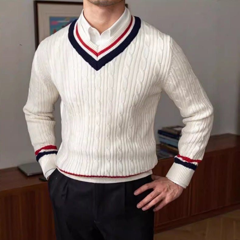 Men's Cardigan V - neck Sweater - PratSN