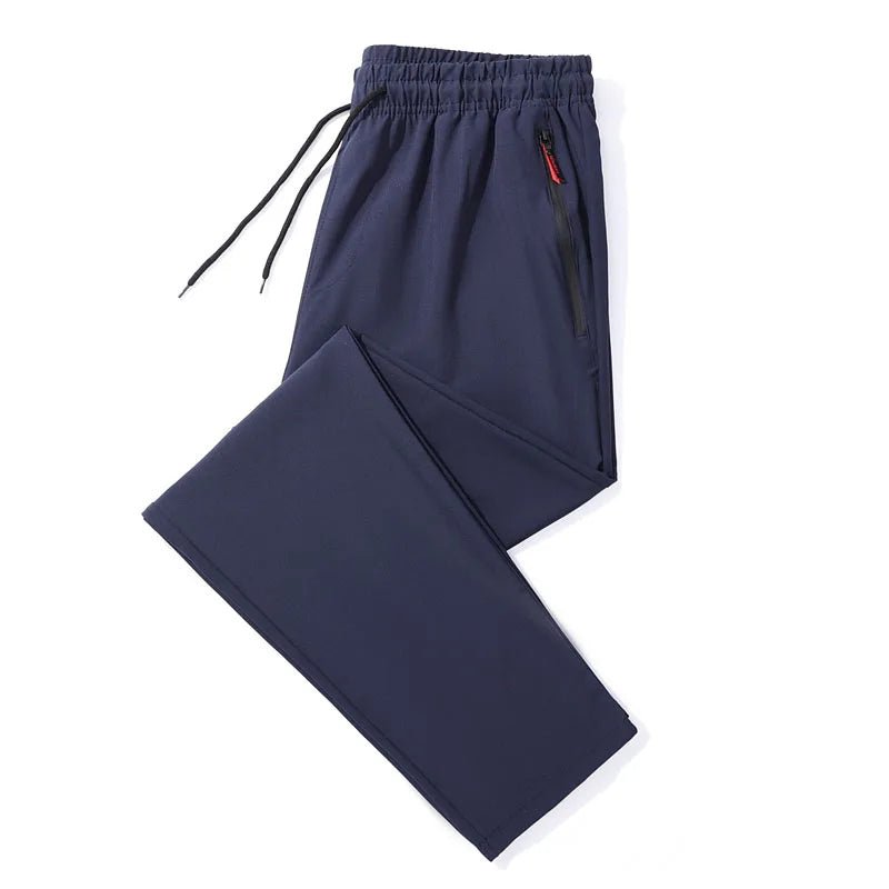 Men's Casual Pants Straight Slim Fit Elastic Waist Jogger Korean Classic Blue Black Gray Male Brand Trousers Plus Size - PratSN
