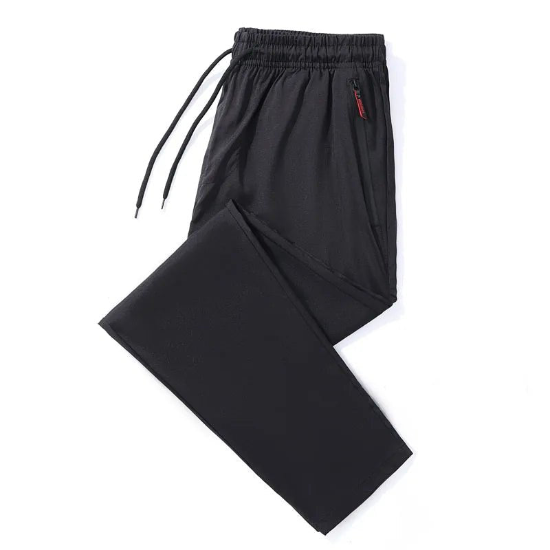 Men's Casual Pants Straight Slim Fit Elastic Waist Jogger Korean Classic Blue Black Gray Male Brand Trousers Plus Size - PratSN