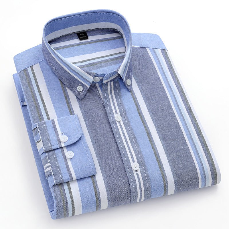 Men's Casual Shirt Striped Cotton Oxford Anti - wrinkle - PratSN