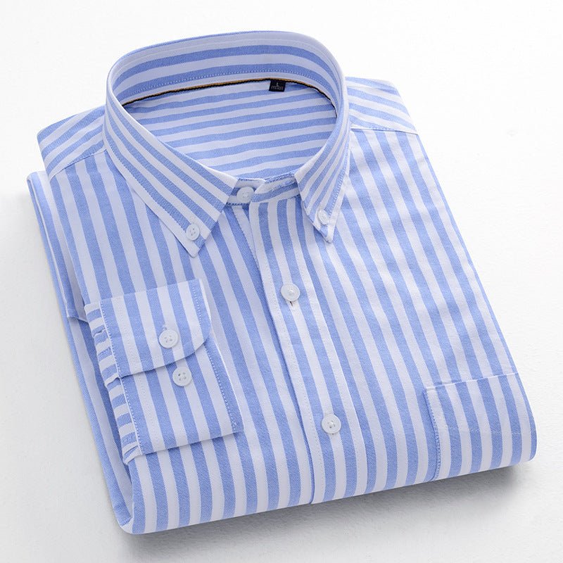 Men's Casual Shirt Striped Cotton Oxford Anti - wrinkle - PratSN