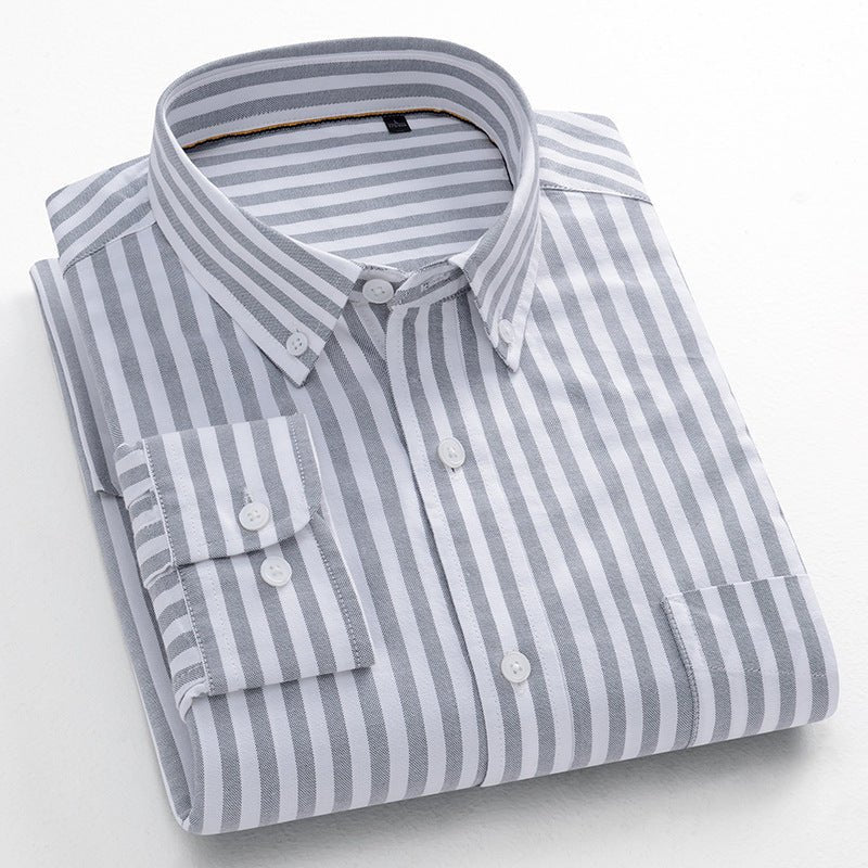 Men's Casual Shirt Striped Cotton Oxford Anti - wrinkle - PratSN