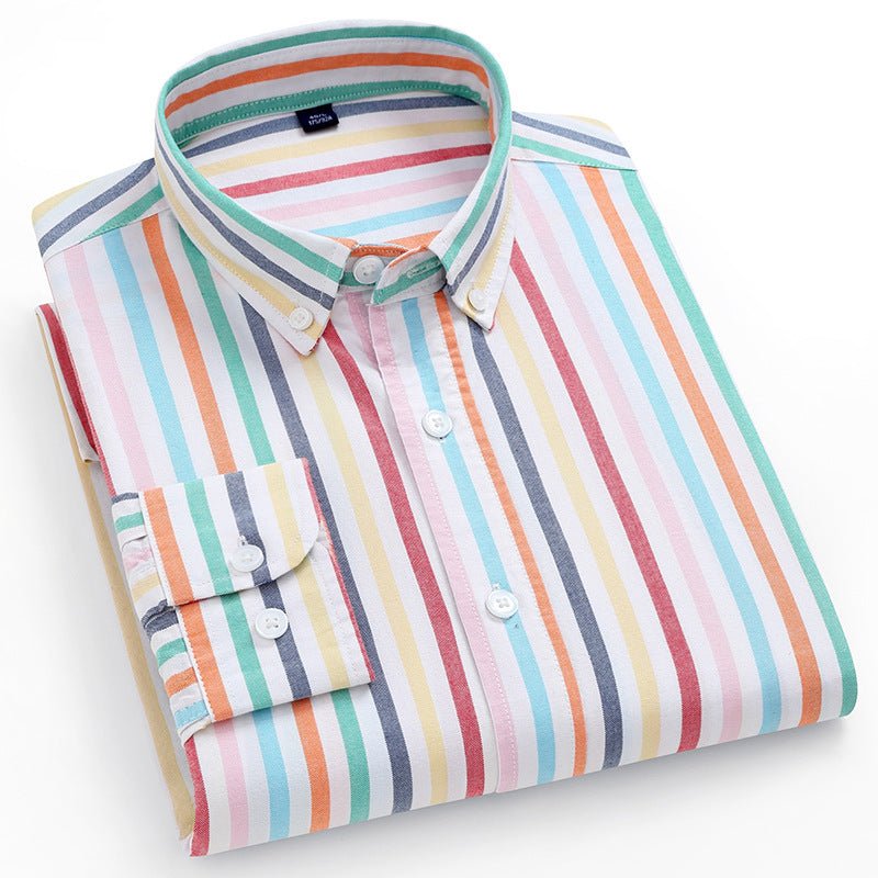 Men's Casual Shirt Striped Cotton Oxford Anti - wrinkle - PratSN