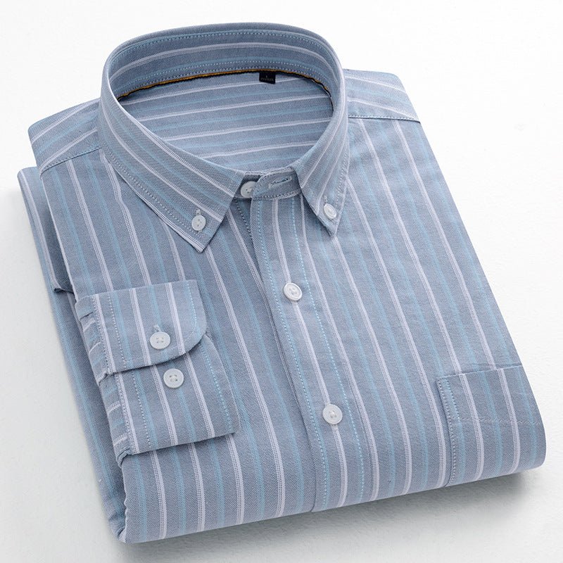 Men's Casual Shirt Striped Cotton Oxford Anti - wrinkle - PratSN