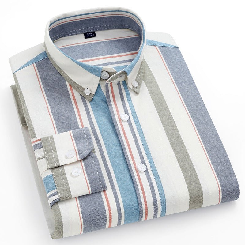 Men's Casual Shirt Striped Cotton Oxford Anti - wrinkle - PratSN