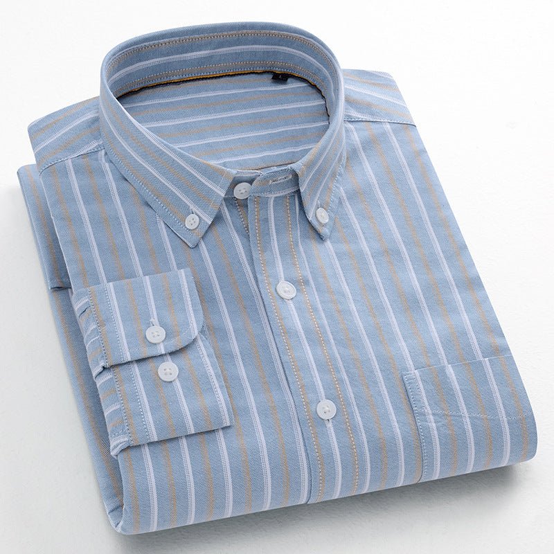 Men's Casual Shirt Striped Cotton Oxford Anti - wrinkle - PratSN
