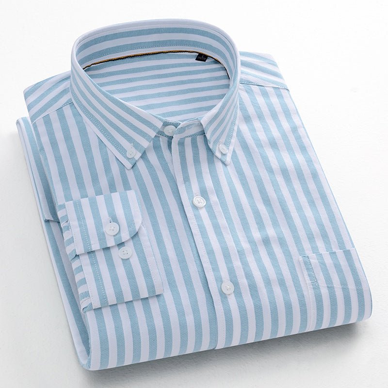 Men's Casual Shirt Striped Cotton Oxford Anti - wrinkle - PratSN