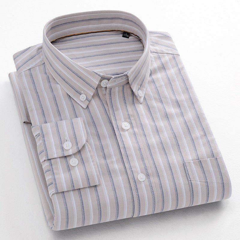 Men's Casual Shirt Striped Cotton Oxford Anti - wrinkle - PratSN
