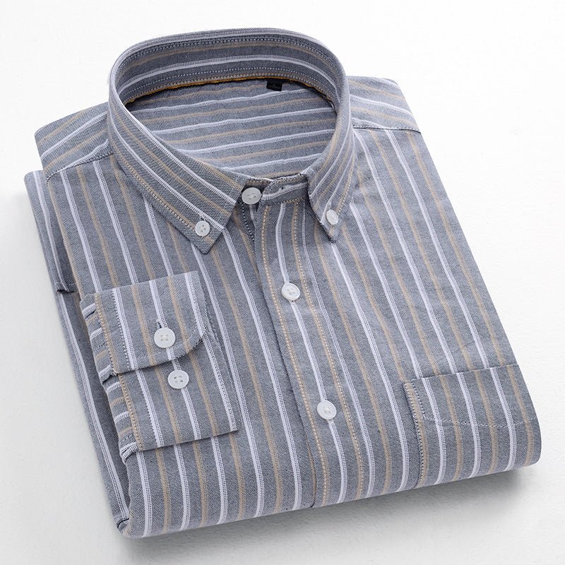 Men's Casual Shirt Striped Cotton Oxford Anti - wrinkle - PratSN