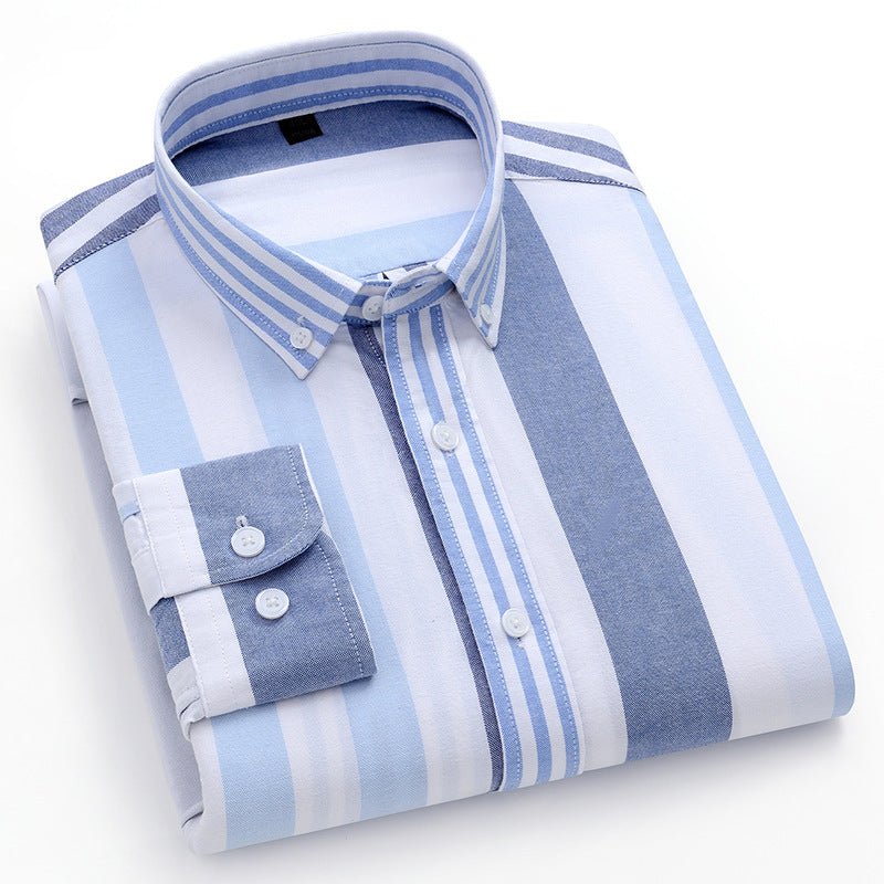 Men's Casual Shirt Striped Cotton Oxford Anti - wrinkle - PratSN