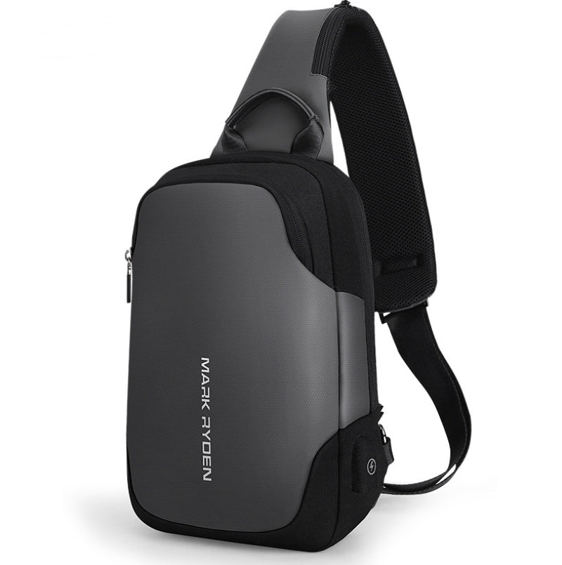 Men's chest bag Chest bag USB anti - theft - PratSN