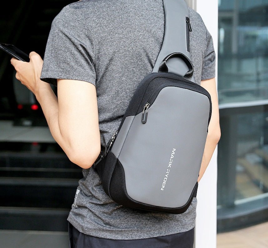 Men's chest bag Chest bag USB anti - theft - PratSN