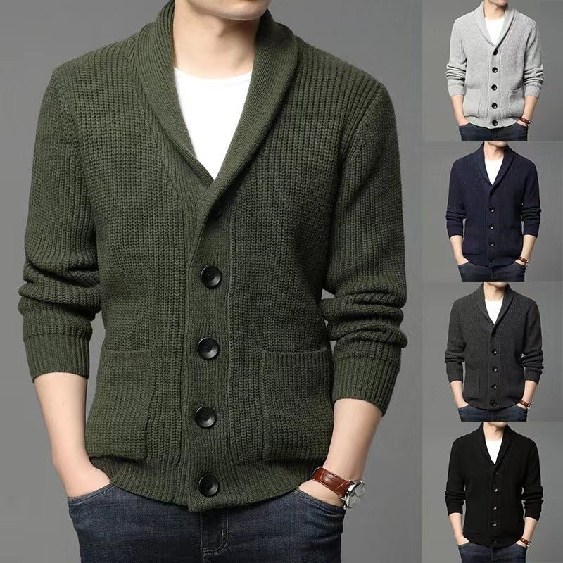 Men's Classic Lapel Cardigan Casual Sweater - PratSN