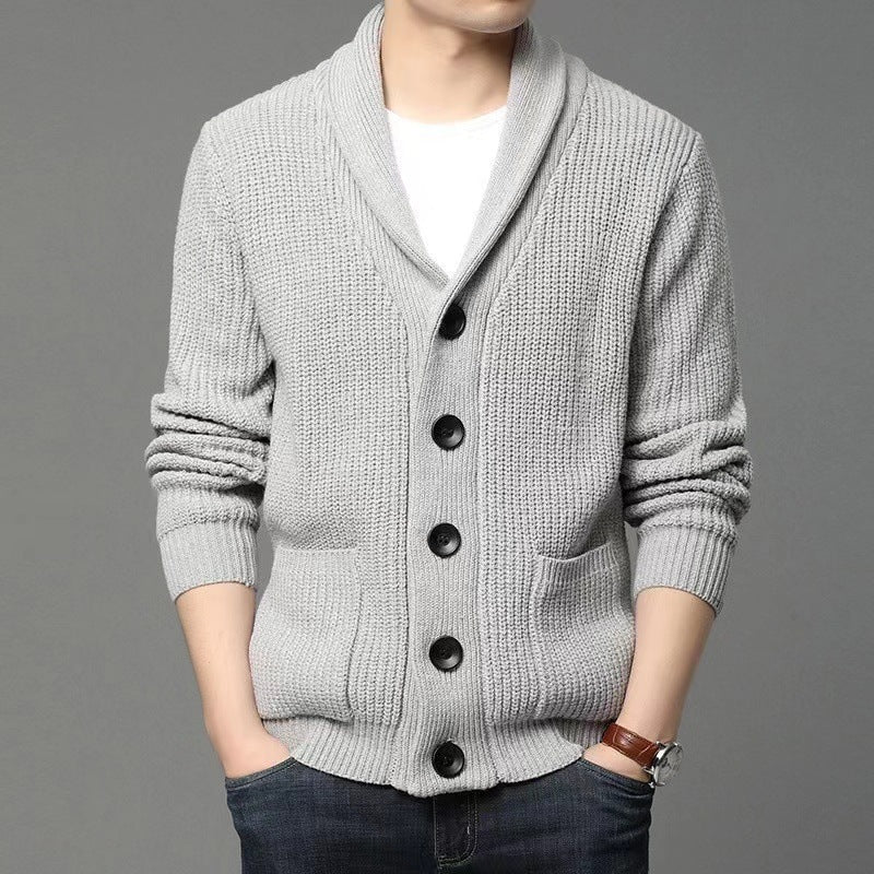 Men's Classic Lapel Cardigan Casual Sweater - PratSN