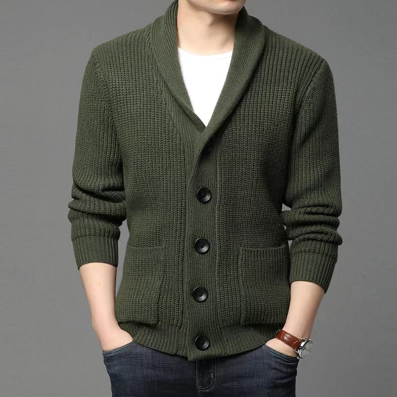 Men's Classic Lapel Cardigan Casual Sweater - PratSN