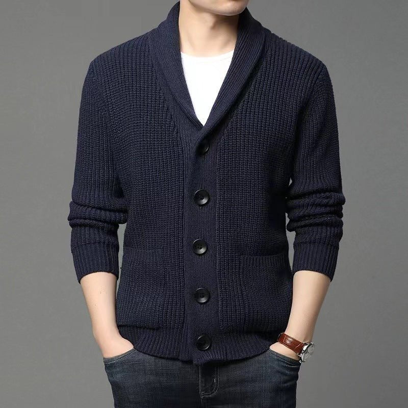 Men's Classic Lapel Cardigan Casual Sweater - PratSN