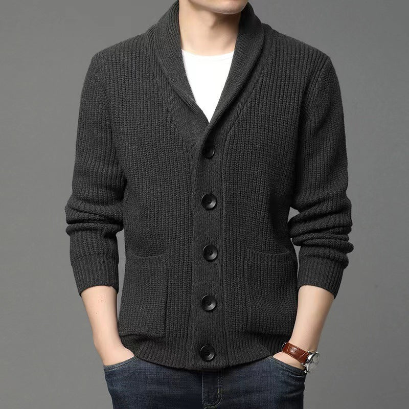 Men's Classic Lapel Cardigan Casual Sweater - PratSN