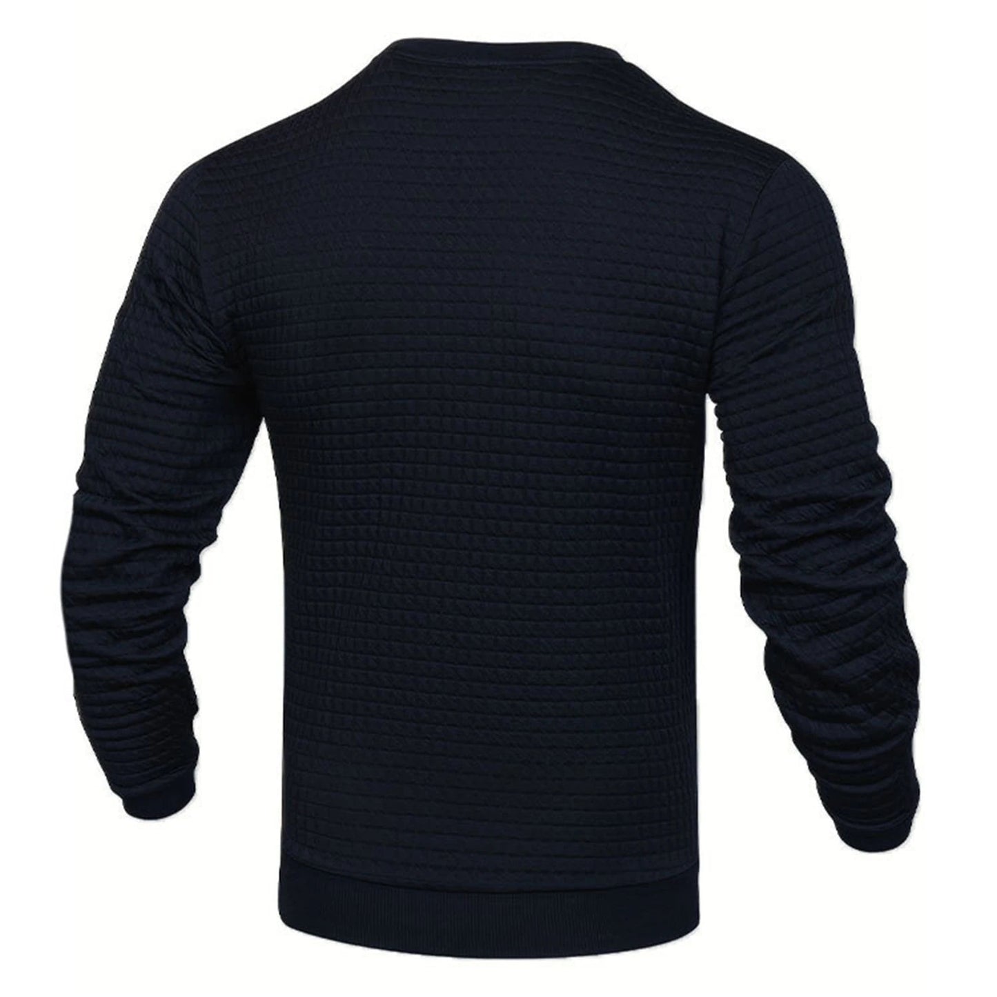 Men's coat fashion small check Waffle youth round neck jacquard check hoodie - PratSN
