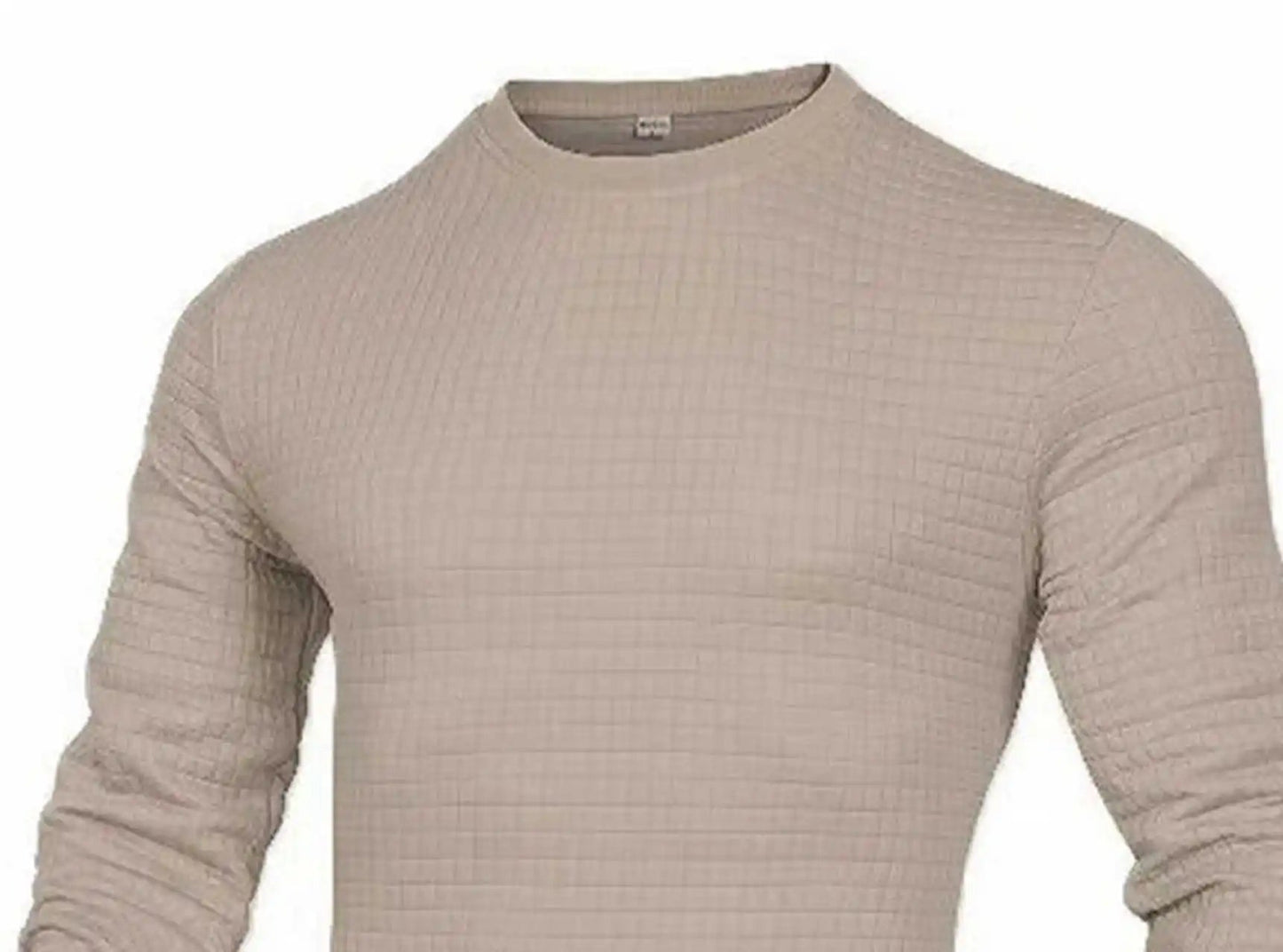 Men's coat fashion small check Waffle youth round neck jacquard check hoodie - PratSN