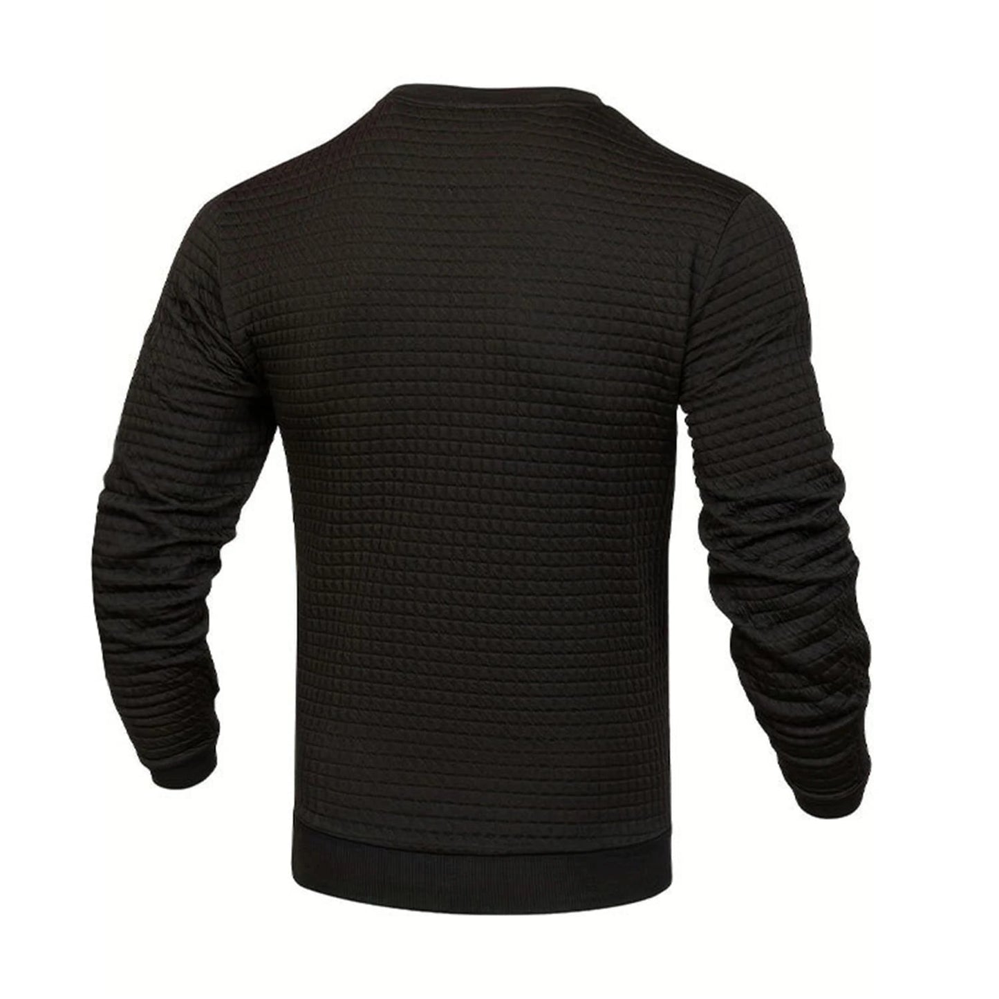 Men's coat fashion small check Waffle youth round neck jacquard check hoodie - PratSN