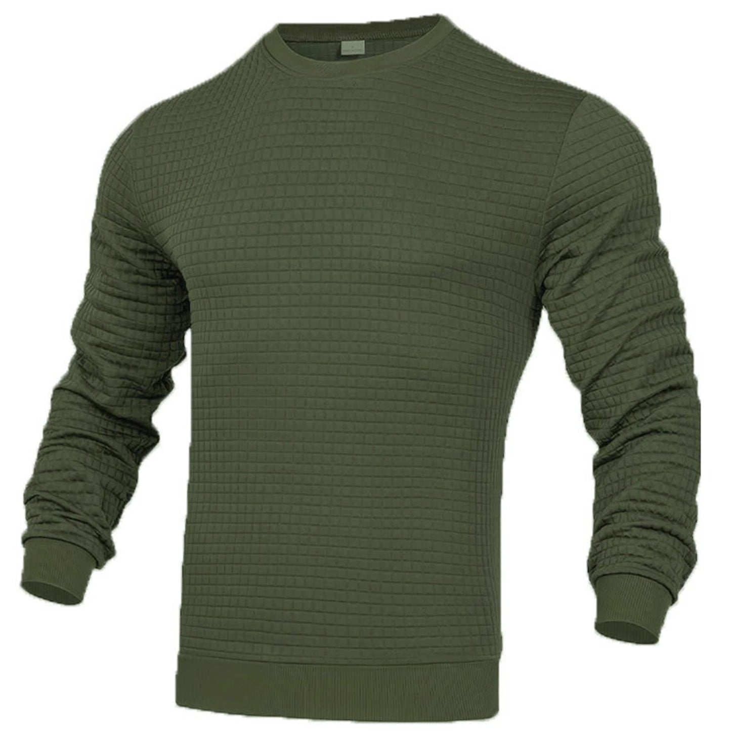 Men's coat fashion small check Waffle youth round neck jacquard check hoodie - PratSN