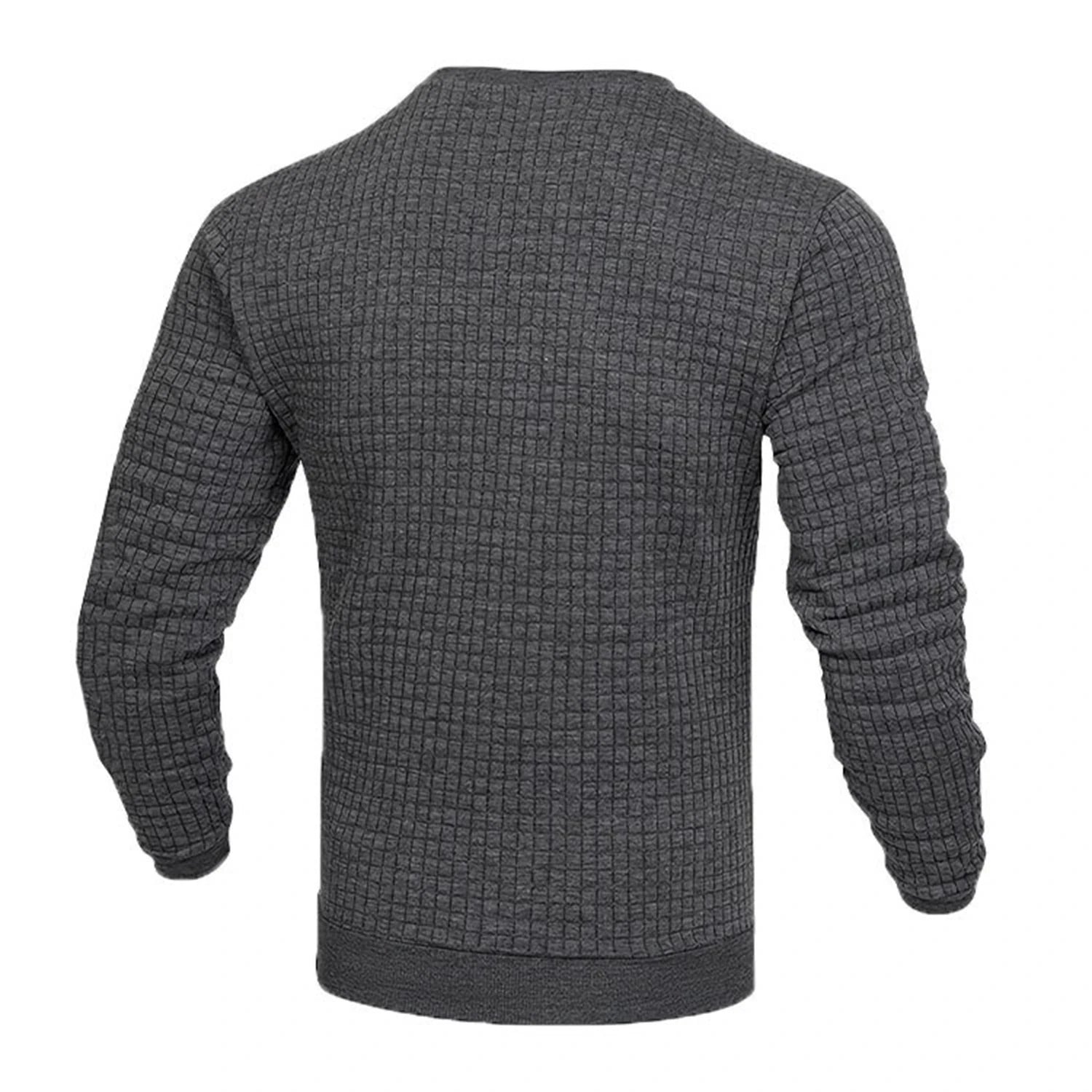 Men's coat fashion small check Waffle youth round neck jacquard check hoodie - PratSN