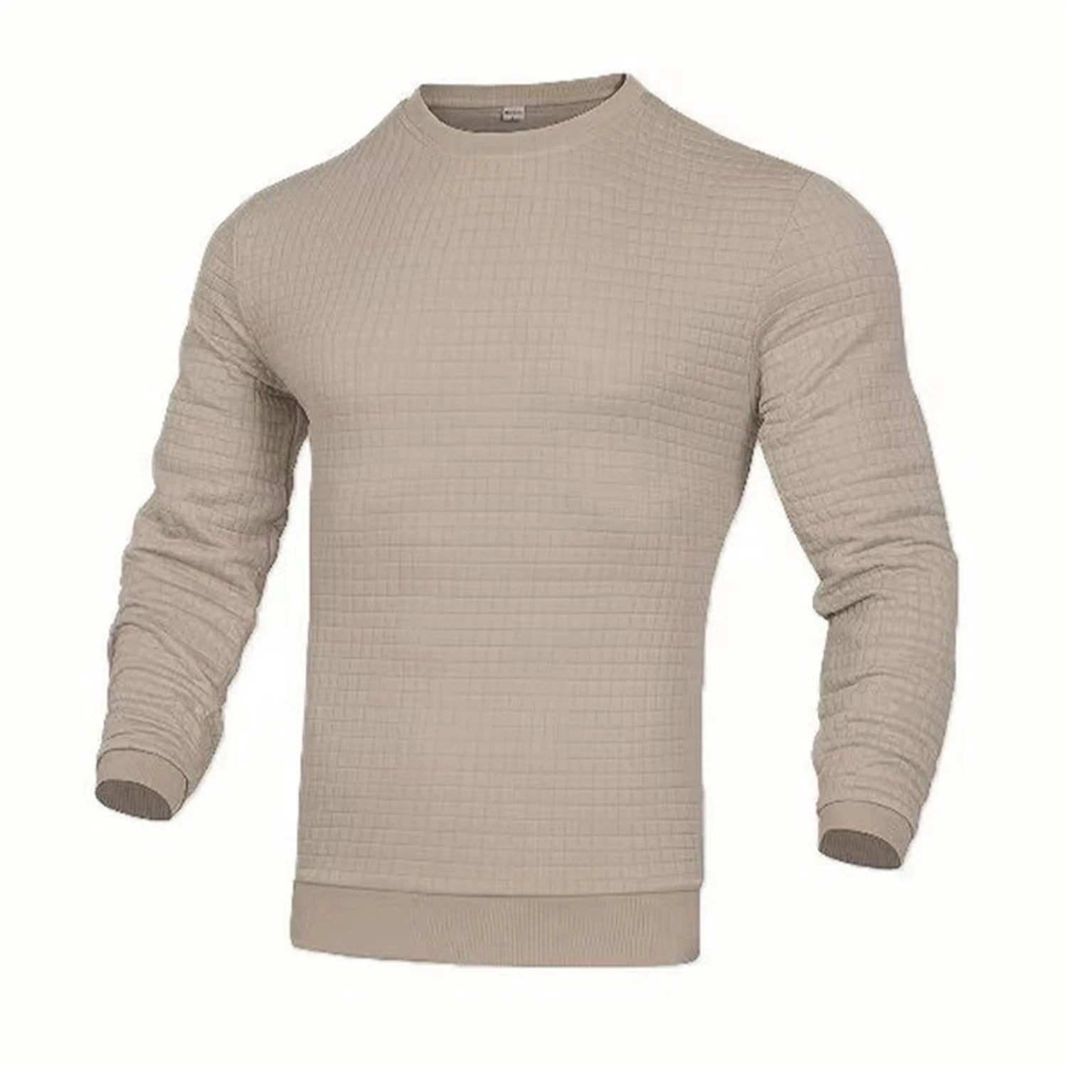 Men's coat fashion small check Waffle youth round neck jacquard check hoodie - PratSN