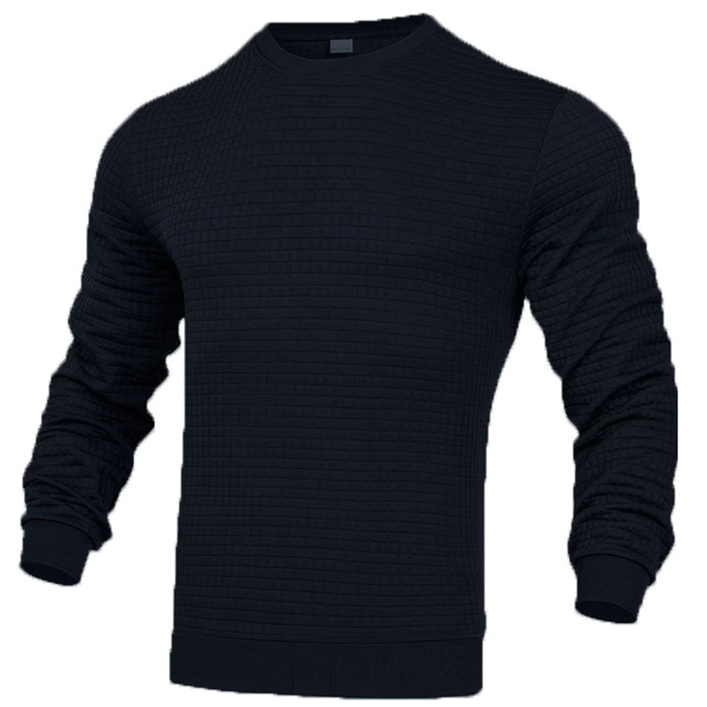 Men's coat fashion small check Waffle youth round neck jacquard check hoodie - PratSN