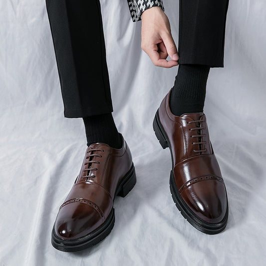 Men's Comfortable Breathable Tassel Slip - on Slip On Loafers Business Casual Leather Shoes - PratSN