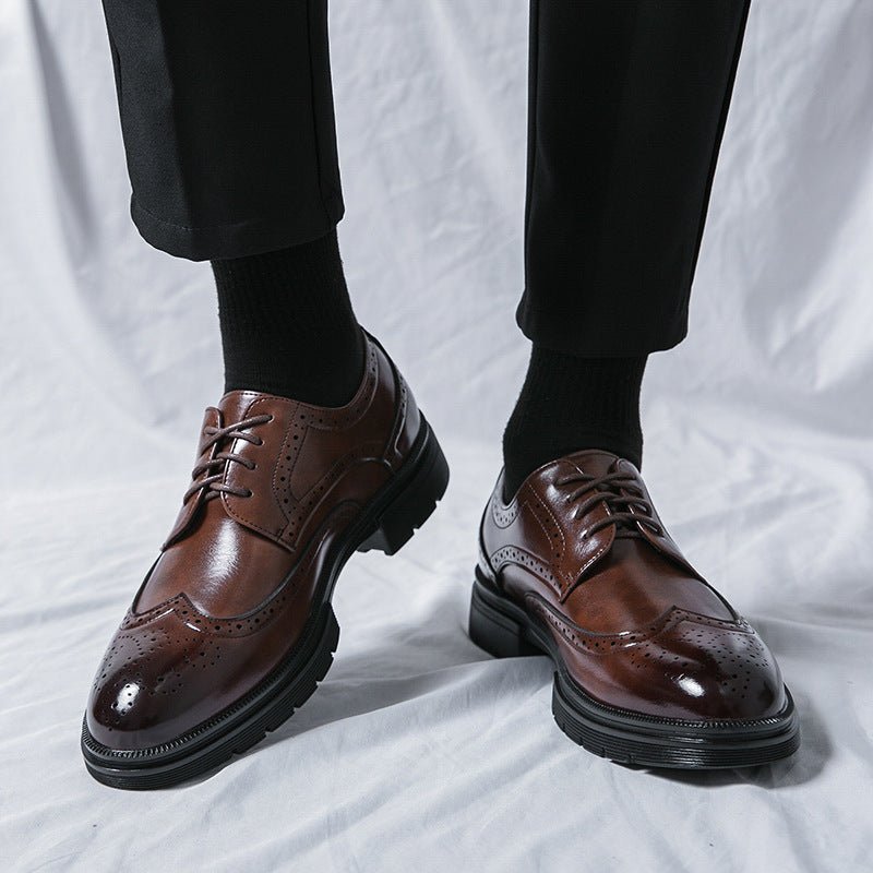 Men's Comfortable Breathable Tassel Slip - on Slip On Loafers Business Casual Leather Shoes - PratSN