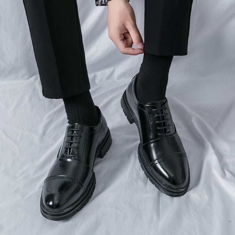 Men's Comfortable Breathable Tassel Slip - on Slip On Loafers Business Casual Leather Shoes - PratSN