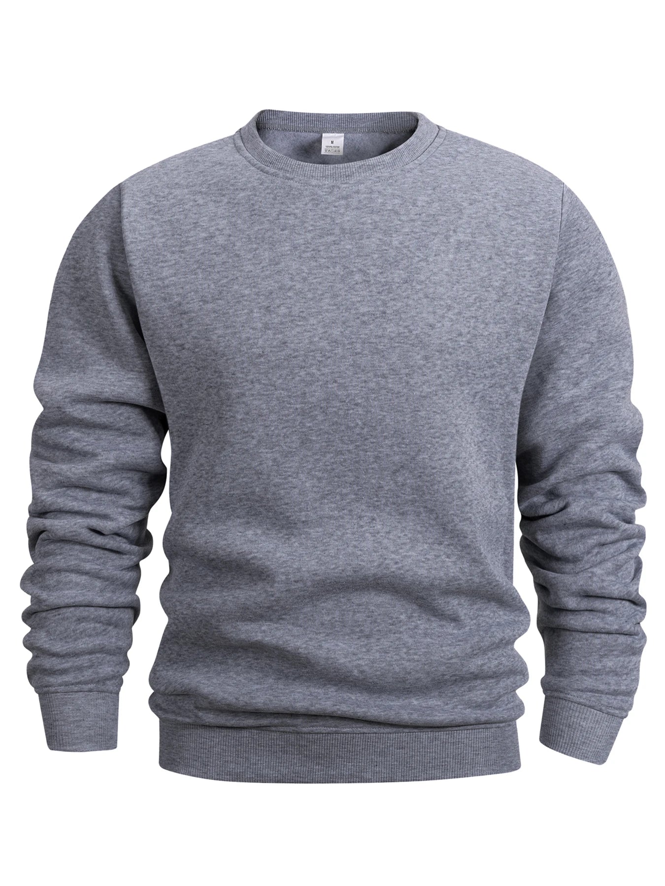 Men's Crew Neck Sweatshirts Solid Color Sweatwear Spring Outdoor Casual Daily Long Sleeve Pullover Hoodie Man Sportswear - PratSN